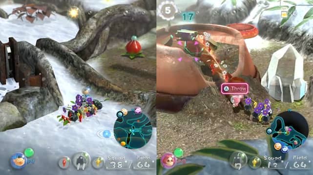 A screenshot of two explorers playing in splitscreen multiplayer.